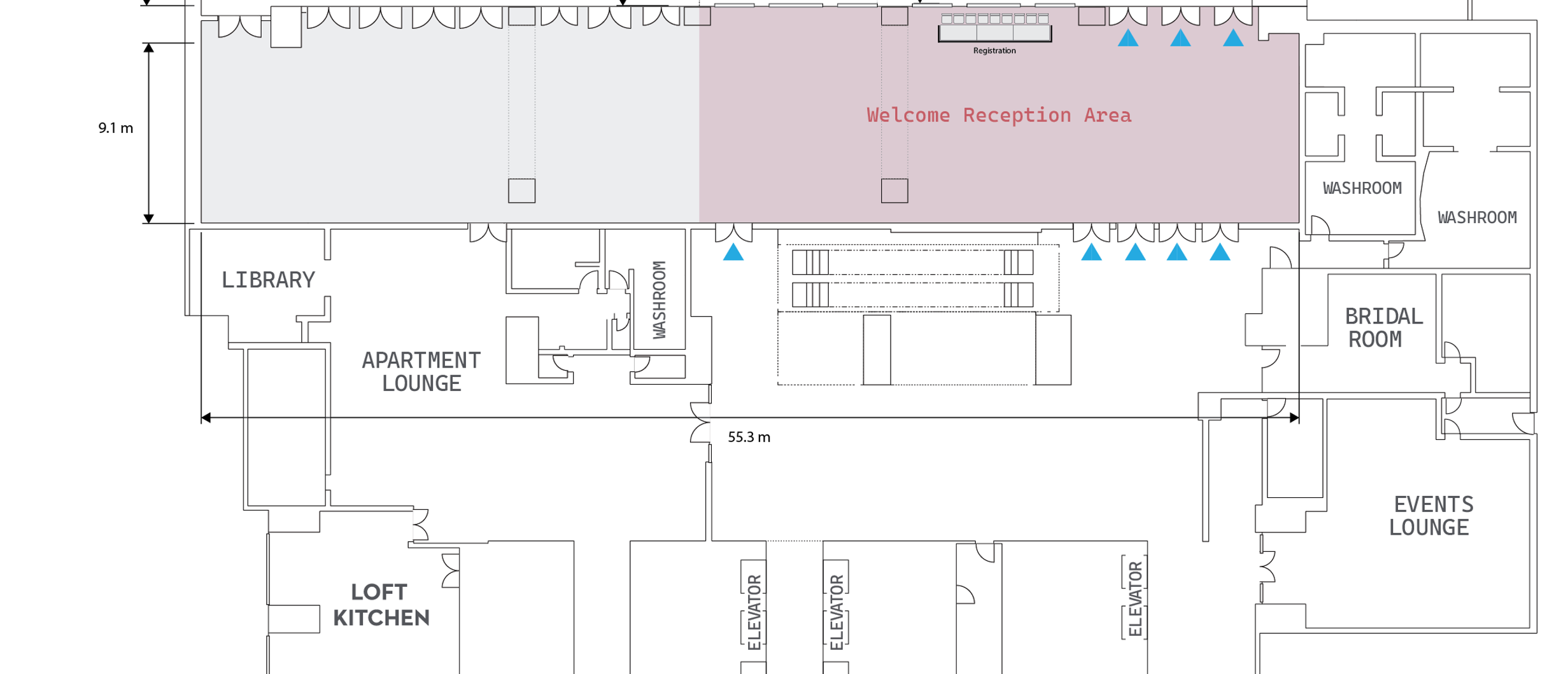 Grand Ballroom Foyer (Pre-Function) floor plan